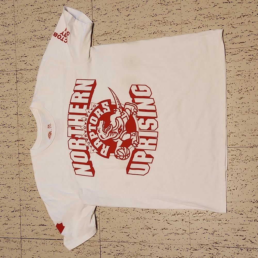 OVO Octobers Very Own White Toronto Raptors Northern Uprising Big Logo T Shirt